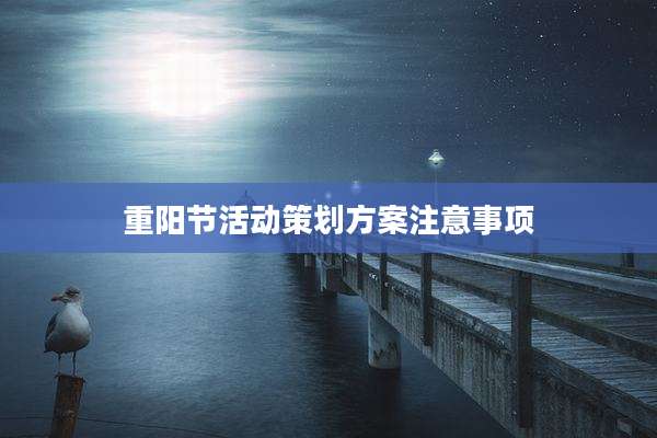重阳节活动策划方案注意事项
