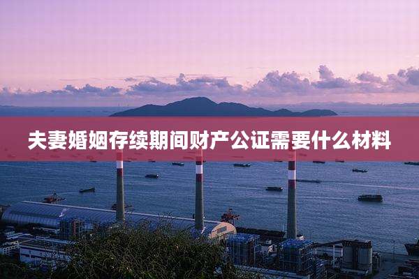 夫妻婚姻存续期间财产公证需要什么材料