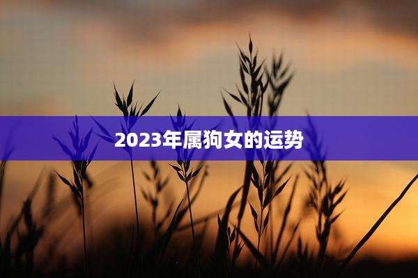2023年属狗女的运势