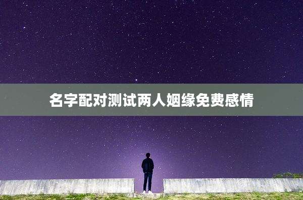 名字配对测试两人姻缘免费感情