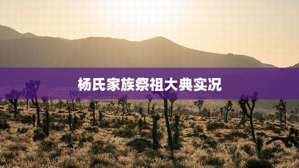 杨氏家族祭祖大典实况
