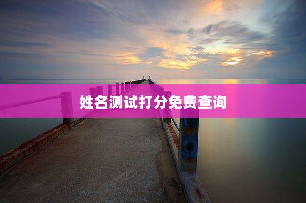 姓名测试打分免费查询