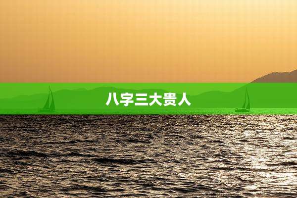 八字三大贵人