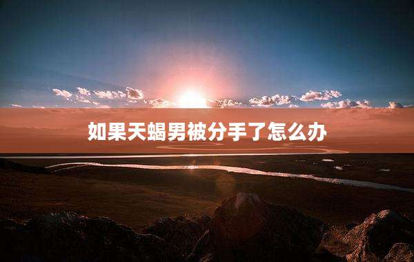 如果天蝎男被分手了怎么办
