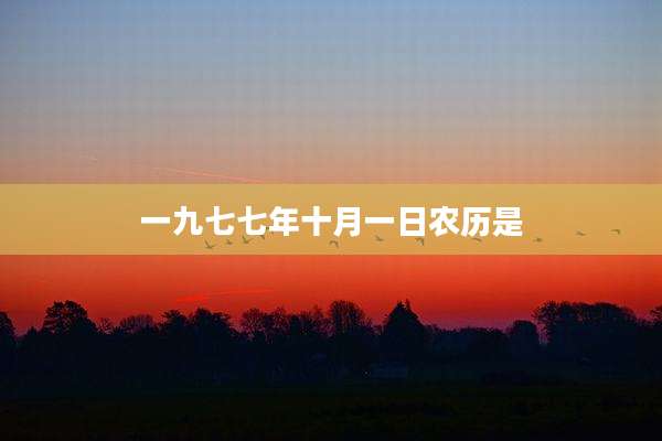 一九七七年十月一日农历是