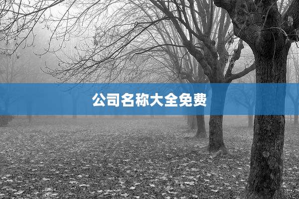 公司名称大全免费