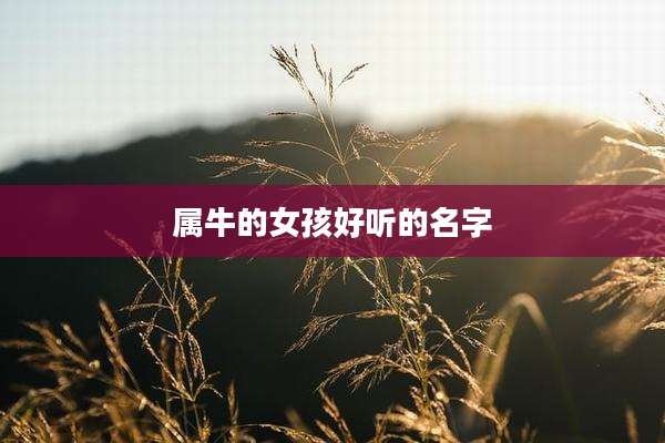 属牛的女孩好听的名字