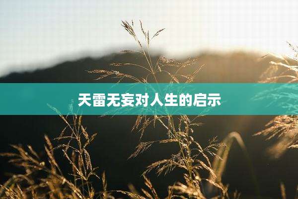 天雷无妄对人生的启示