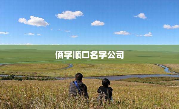 俩字顺口名字公司