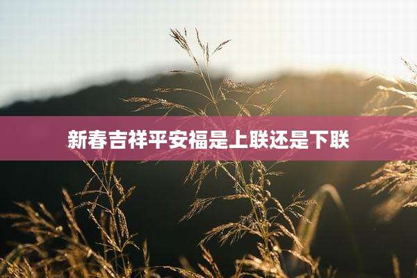 新春吉祥平安福是上联还是下联