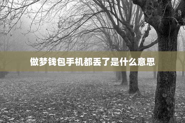 做梦钱包手机都丢了是什么意思