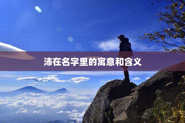 沛在名字里的寓意和含义