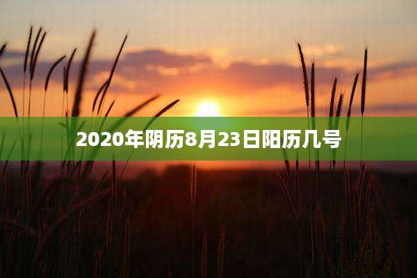 2020年阴历8月23日阳历几号