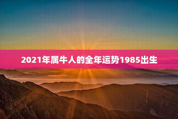 2021年属牛人的全年运势1985出生