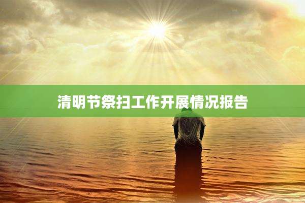 清明节祭扫工作开展情况报告
