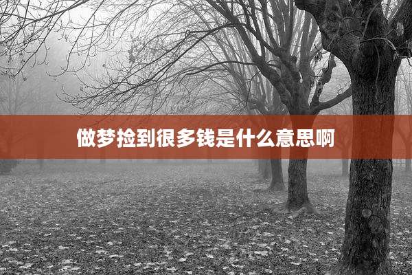 做梦捡到很多钱是什么意思啊
