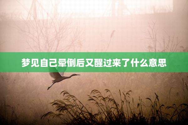 梦见自己晕倒后又醒过来了什么意思
