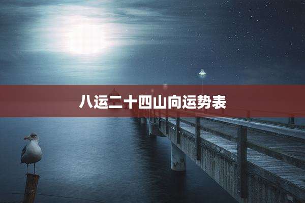 八运二十四山向运势表