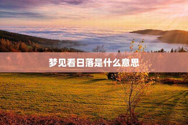 梦见看日落是什么意思