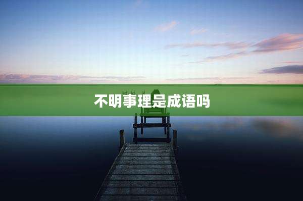 不明事理是成语吗