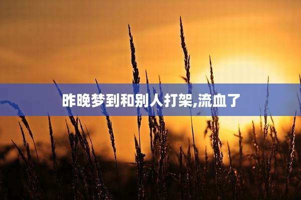 昨晚梦到和别人打架,流血了