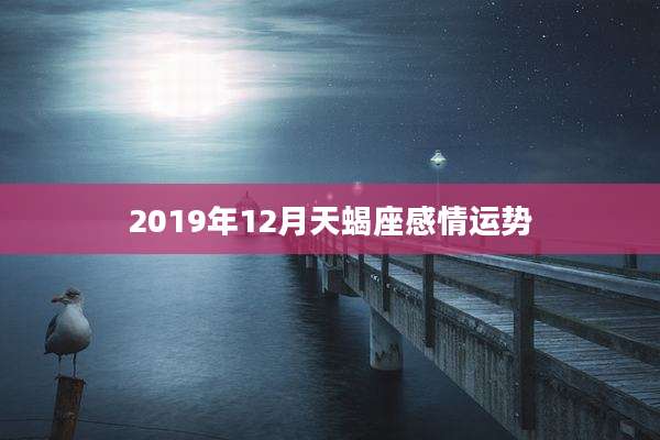 2019年12月天蝎座感情运势