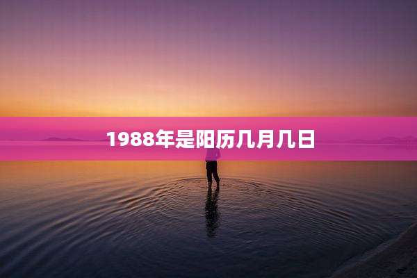 1988年是阳历几月几日