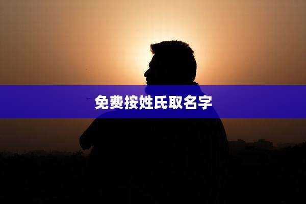 免费按姓氏取名字