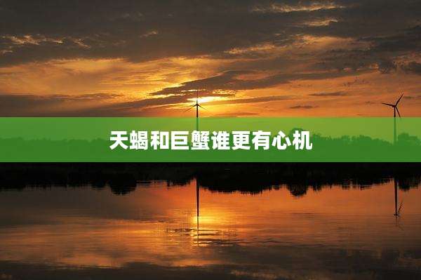 天蝎和巨蟹谁更有心机
