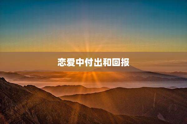 恋爱中付出和回报
