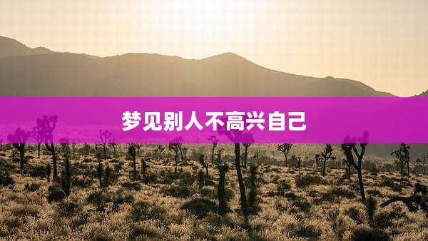 梦见别人不高兴自己