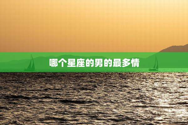 哪个星座的男的最多情