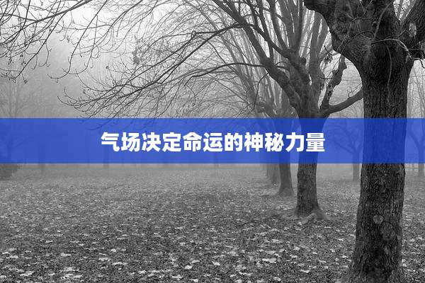 气场决定命运的神秘力量