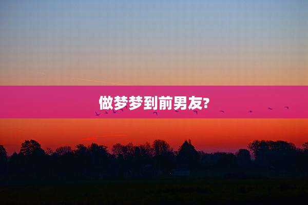 做梦梦到前男友?