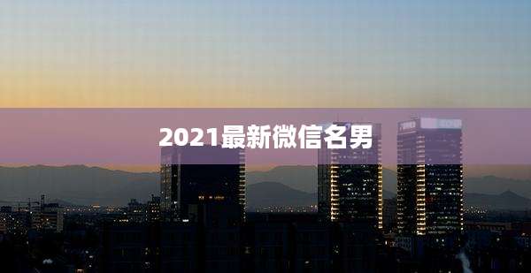 2021最新微信名男