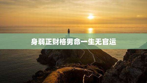 身弱正财格男命一生无官运