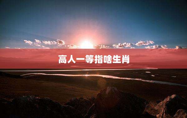 高人一等指啥生肖