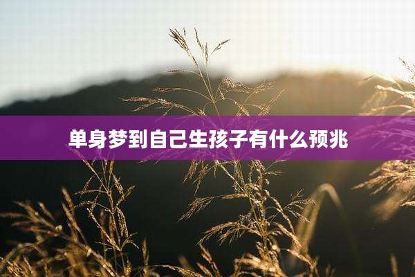 单身梦到自己生孩子有什么预兆
