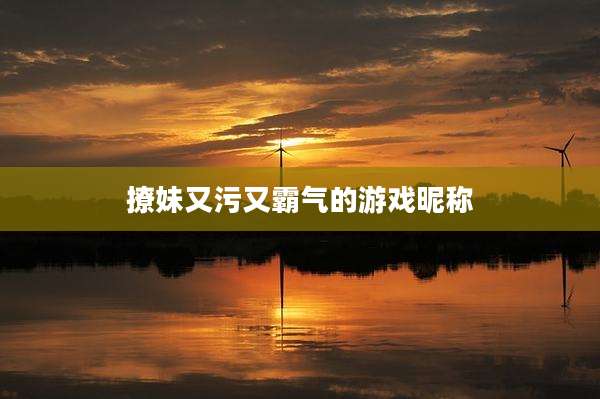 撩妹又污又霸气的游戏昵称