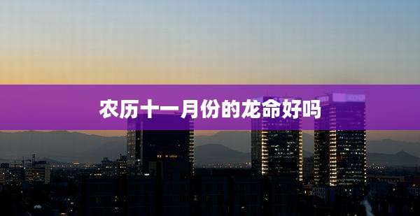 农历十一月份的龙命好吗