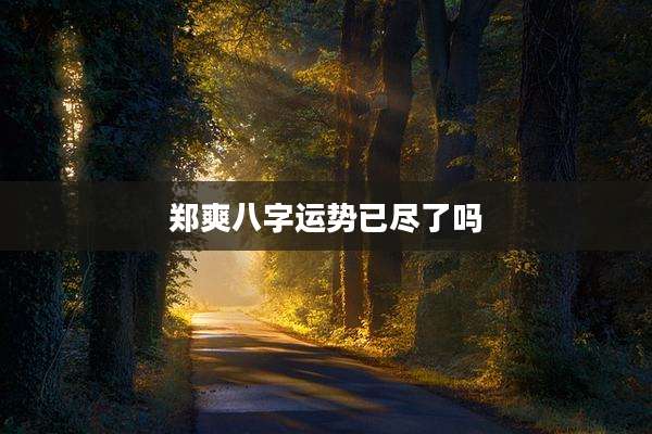 郑爽八字运势已尽了吗
