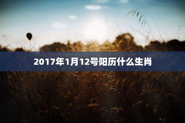 2017年1月12号阳历什么生肖