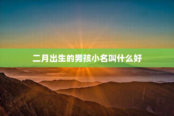 二月出生的男孩小名叫什么好
