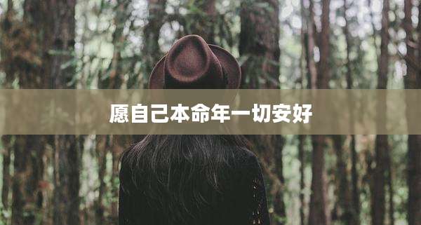 愿自己本命年一切安好