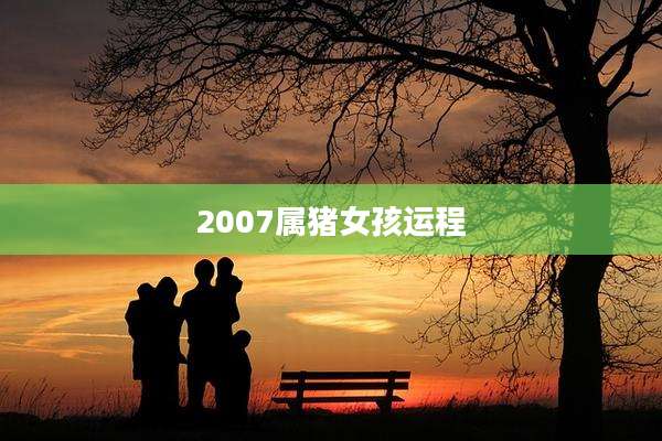 2007属猪女孩运程