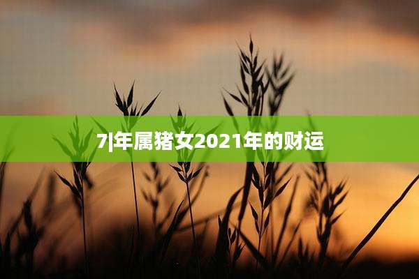 7|年属猪女2021年的财运