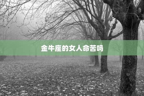 金牛座的女人命苦吗