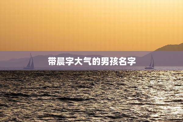 带晨字大气的男孩名字