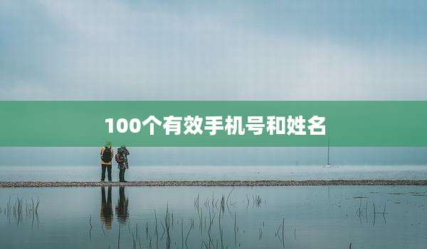 100个有效手机号和姓名