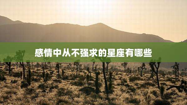 感情中从不强求的星座有哪些
